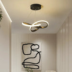 Suspension lumineuse moderne aluminium blanc doré anneaux entrelacés éclairage intérieur restaurant salon chambre