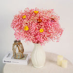 bouquet plumes graminées fleurs séchées blanc rose boho décoration intérieure anniversaire mariage