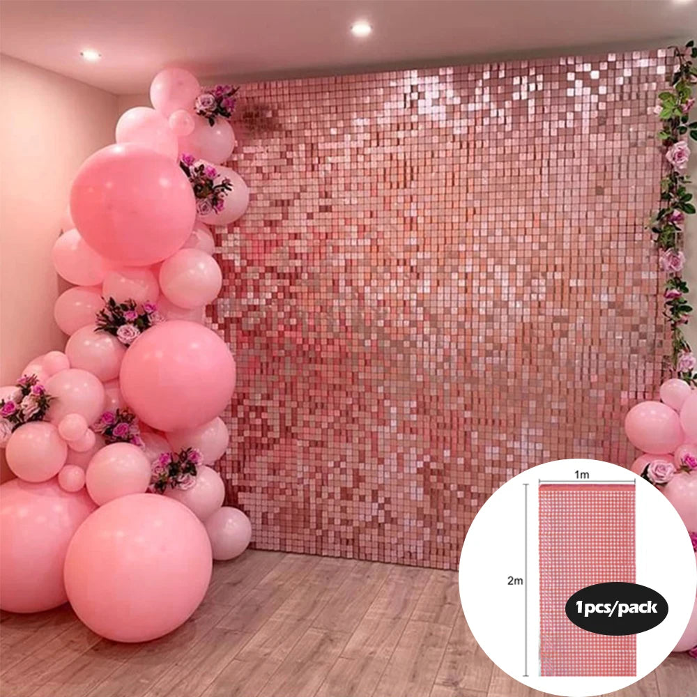 rideau paillettes rose doré argenté rouge moderne occasion fête anniversaire mariage transparent opacité