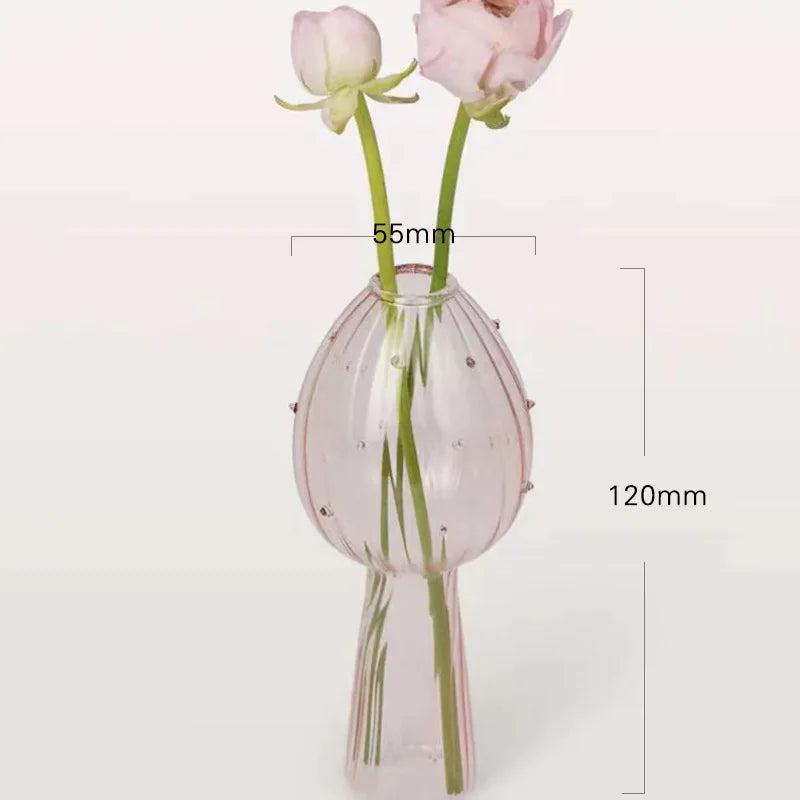 vase moderne verre coloré rayures vertes rouges jaunes dorés décoration