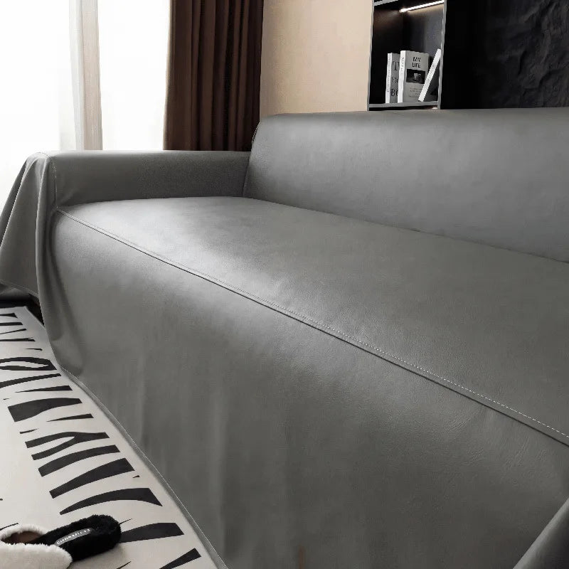 housse canapé simili cuir noir gris moderne salon fauteuil canapé sectionnel