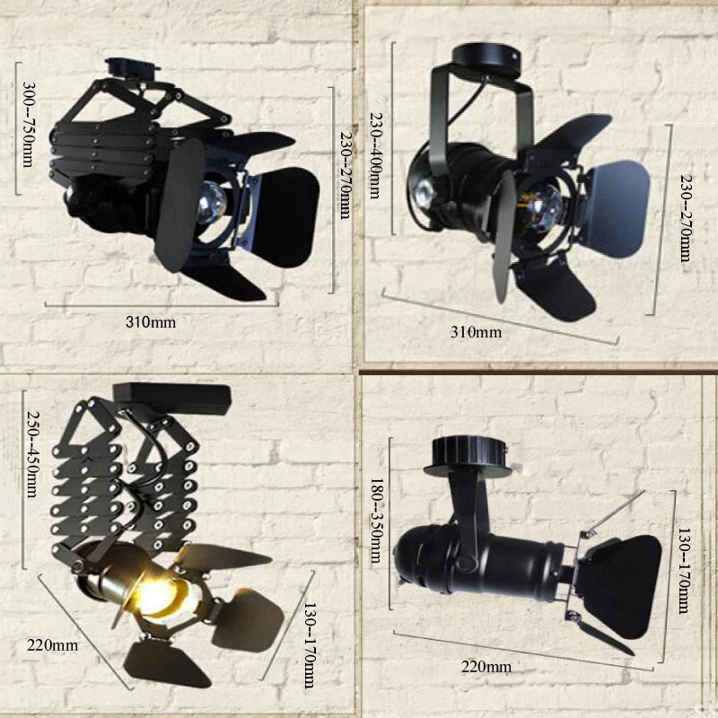 spot lumineux led noir moderne structure métallique fixations barres rigides éclairage accent