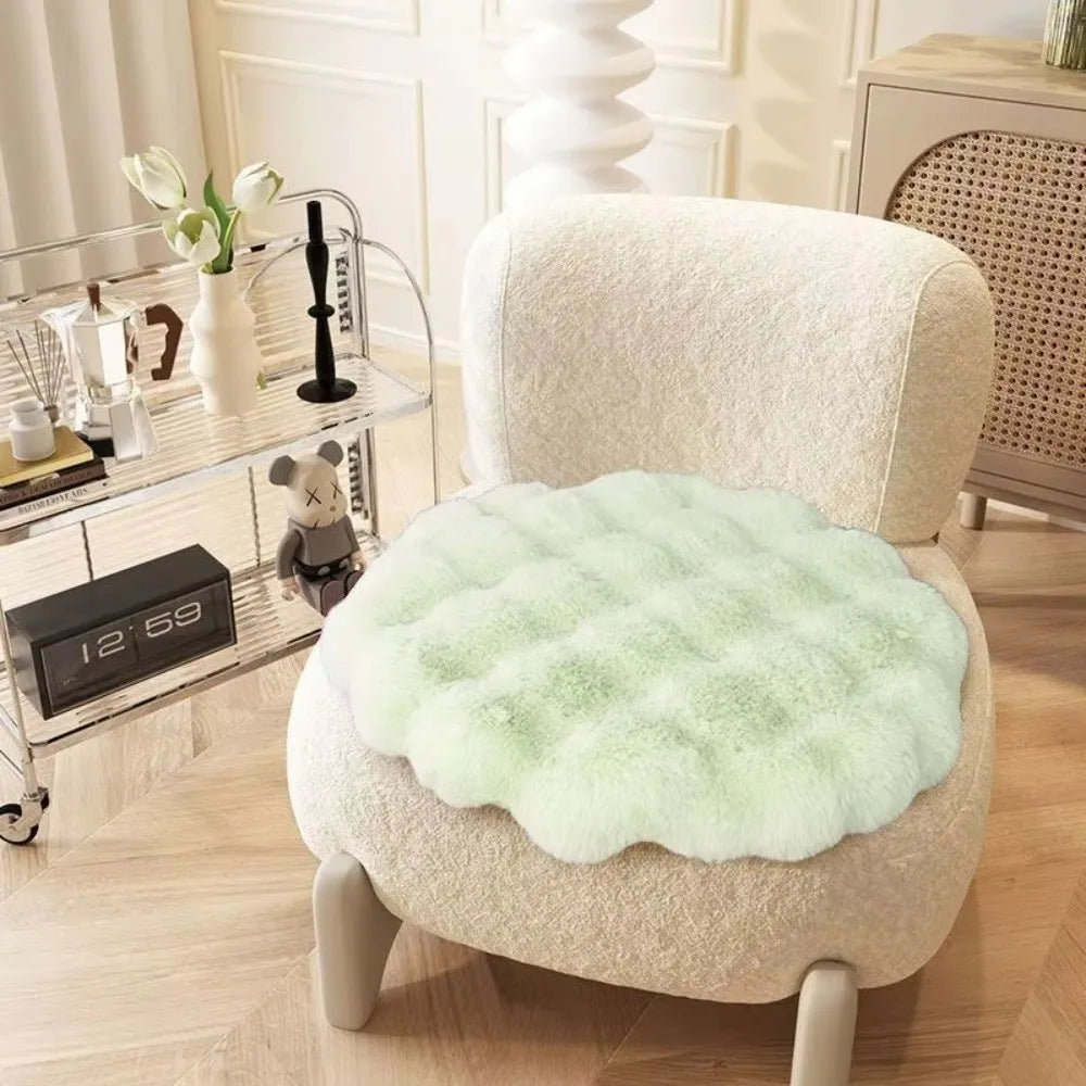 coussin doux pelucheux animaux compagnie moderne beige vertclair blanc