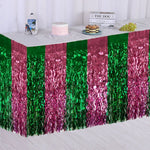 rideau festif vert rose rayures horizontales alternées opacité decoratif brillant adhésif 100cmx200cm 38cmx300cm mariage