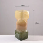 vase verre géométrique moderne rose bleu vert marron beige ombre douce