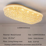 plafonnier crystal doré élégant éclairage moderne salon chambre lumière blanc