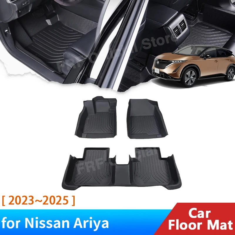 tapis sol noir rayures horizontales waterproof anti salissures moderne nissan ariya 2022 2023 2024