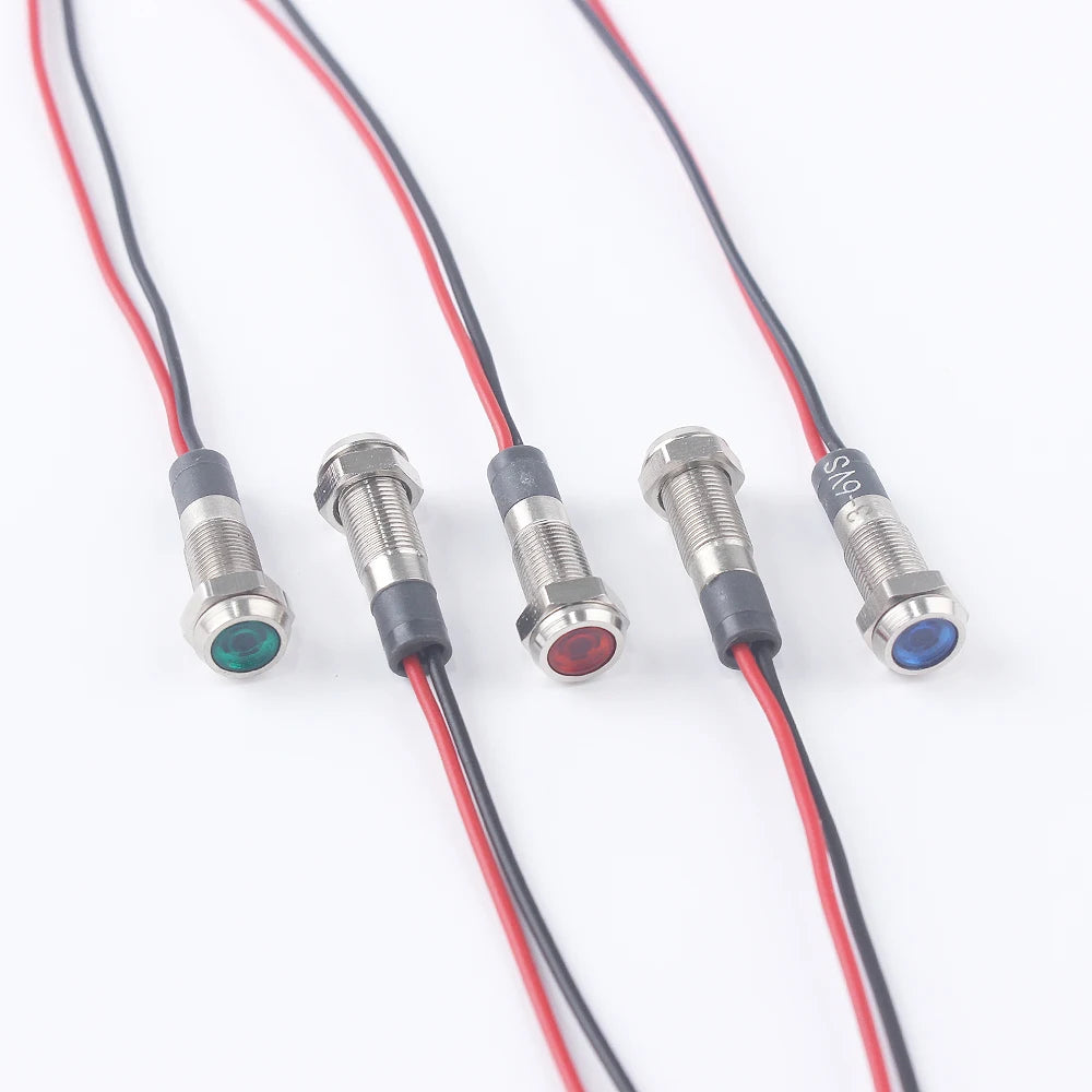 ampoules led 12v 24v orange blanc vert bleu rouge modernes compactes vis câbles