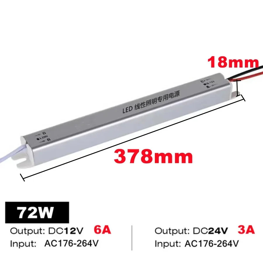 transformateur led ultrathin 12v 24v 24w 36w 48w 60w 72w 100w blanc moderne