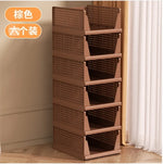 paniers rangement blancs perforés empilables respectueux environnement moderne fournis clips armoire vêtements pliés