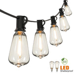 guirlande lumineuse extérieure led noir ampoules transparentes forme bouteille vintage industrielle