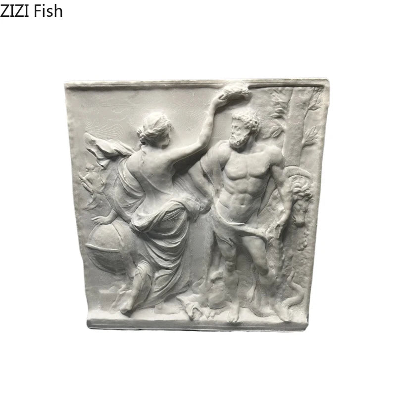 décoration statue plâtre hercule antique relief classique figures humaines texture vintage blanc gris