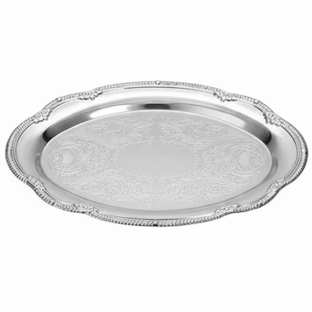 assiettes ovales émaillées or ornements floraux classique baroque couverts silver gold