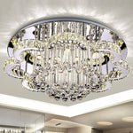 lustre cristal transparent classique éclairage salon lumière led moderne élégant six sources