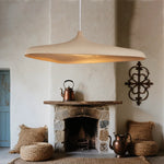 suspension lumineuse moderne beige texture rugueuse fixation opacité salon chambre