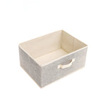 boîtes rangement pliables tissu lin beige poignées métalliques moderne organisation chambre enfants jouets