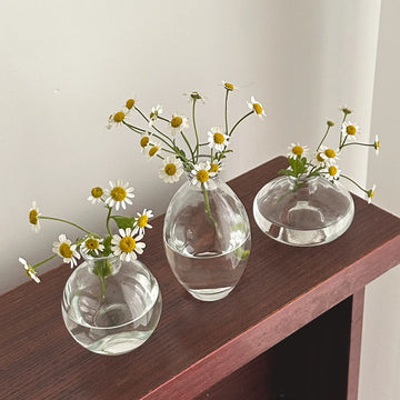 vases verre modernes bleu transparent simples decoration maison table pastorale