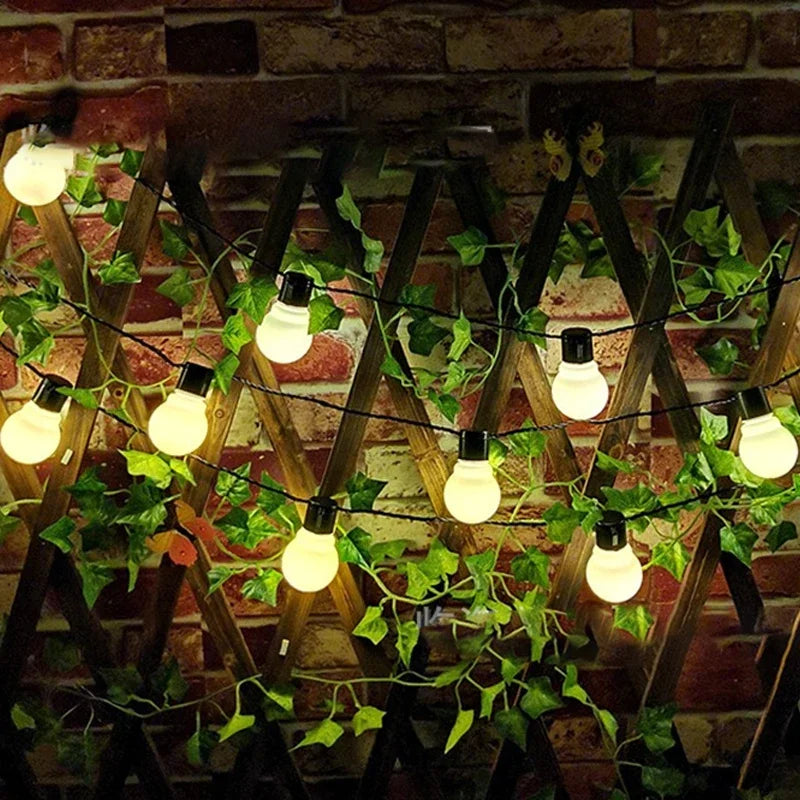 guirlande lumineuse solaire 12m 38 ampoules blanc transparent boules sphériques moderne spikesextérieur noël fêtes