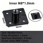 plaque fixation industrielle moderne noir argenté plate lisse m10 m8 m6
