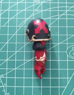 figurine articulée rouge épée ornementation fine base transparente fantastique warhammer blood angels