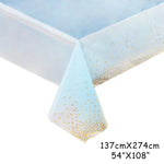 assiettes jetables rose bleu doré happy birthday confettis dorés serviettes verres festifs anniversaire mariage