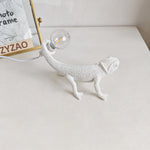 lampe posée lézard blanc texture moderne adhésif ampoule câble électrique chambre coucher lumière led