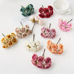 bouquet artificiel roses vintage romantique anniversaire mariage baby shower intérieur feuillets verts