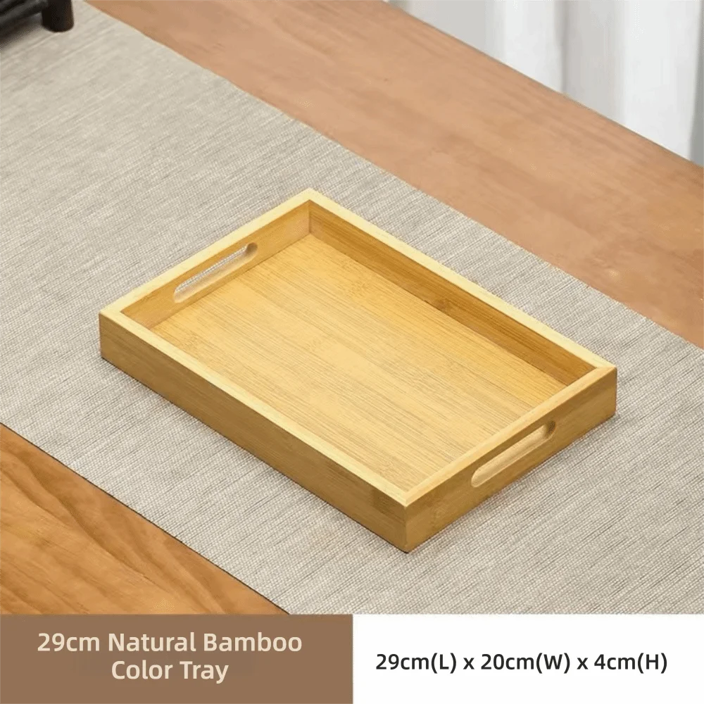 plateau carré bois marron foncé minimaliste poignées service présentation maison rustic