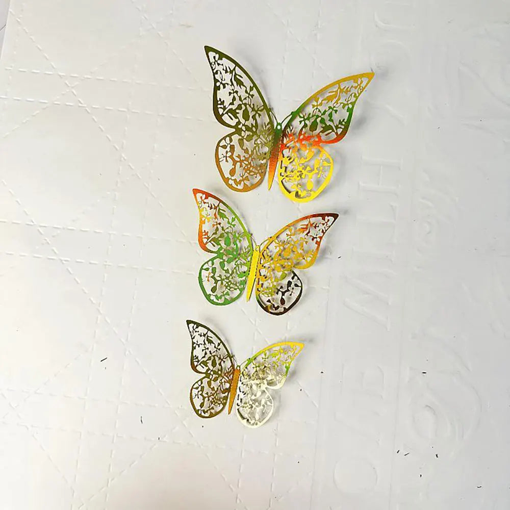 décorations murales papillons or ornements floraux adhésifs 8cm 10cm 12cm festives anniversaires mariages noëls