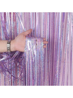 rideau soie franges violet moderne festif anniversaire mariage photomaton 1m 2m