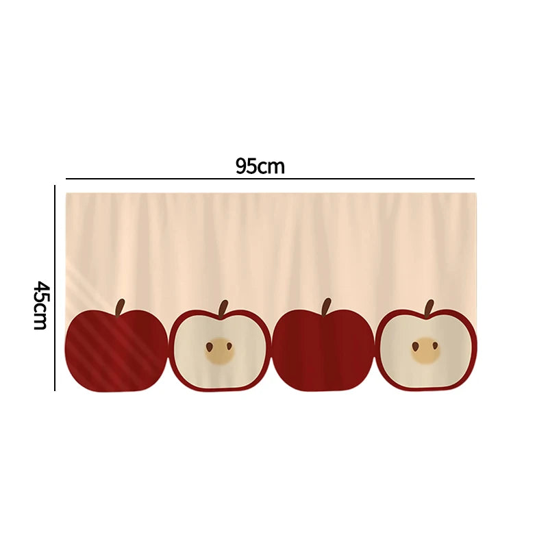 bannière décoration porte fenêtre motif carreaux fruits animaux kawaii enfant 95x45cm