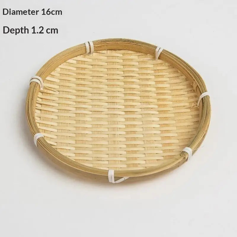 assiette bambou tissé main naturelle traditionnelle rangement décoration maison