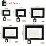 projecteur led moderne ip66 100w noir sensibilité mouvement rotation 120