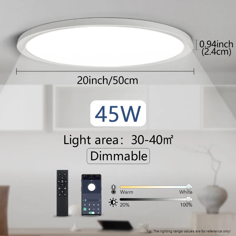plafonnier led moderne minimaliste noir blanc flux lumineux 2000 82000 télécommande monté surface