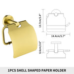 ensemble accessoires salle bain doré acier inoxydable porte serviette savon papier brosse