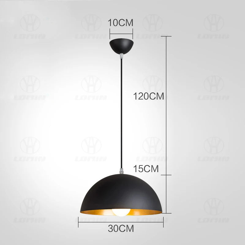 suspension lumineuse moderne câble suspendu aluminium noir doré 30cm 35cm 40cm 50cm 60cm