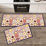 tapis sol moderne multicolore motif carreaux géométriques ethnique antidérapant intérieur cuisine salle bain