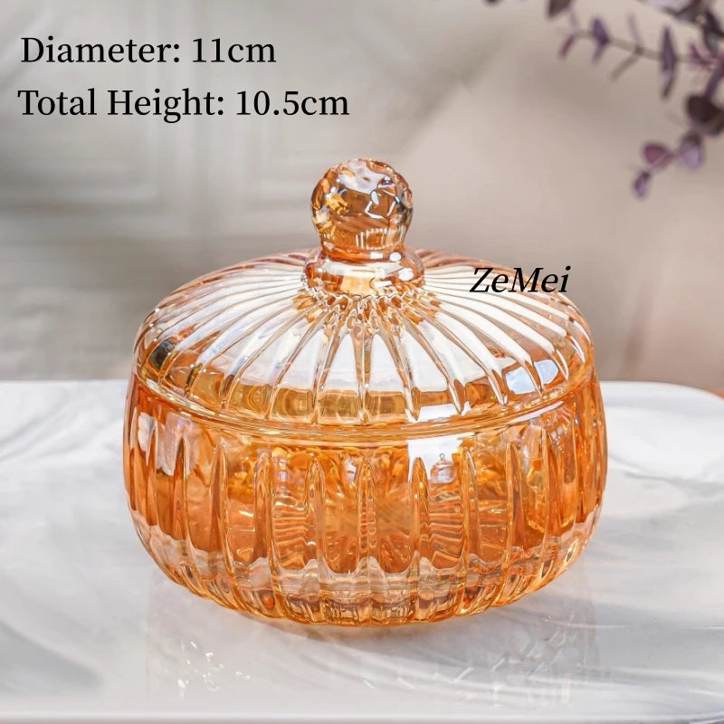 boîte bonbons cristal transparente rétro élégante blanches vintage orange bleu vert jaune gravé