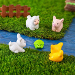 miniatures animaux cartoon blanc rose vert jaune gris bleu marron