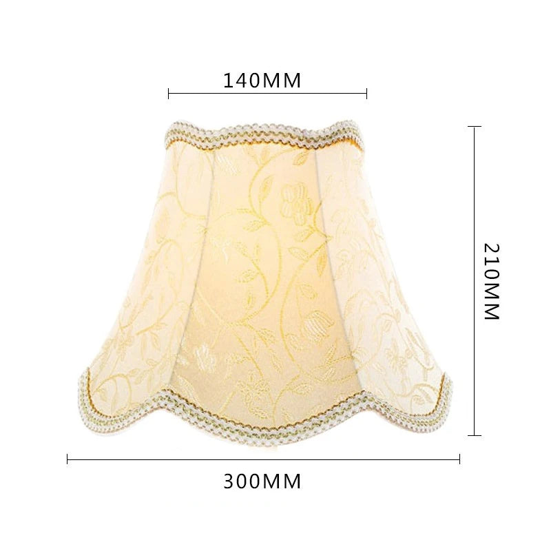 abat jour tissu floral broderie franges beige luxe décoration lampe table murale moderne
