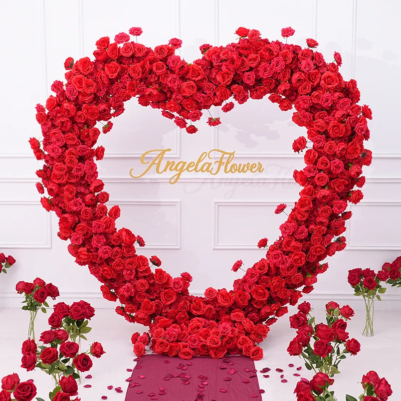 Arche fleurs rose romantique décoration extérieure mariage anniversaire événement table
