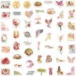 autocollants vintage rose fleurs papillons oiseaux adhésifs réutilisables eau résistants scrapbooking téléphone portable