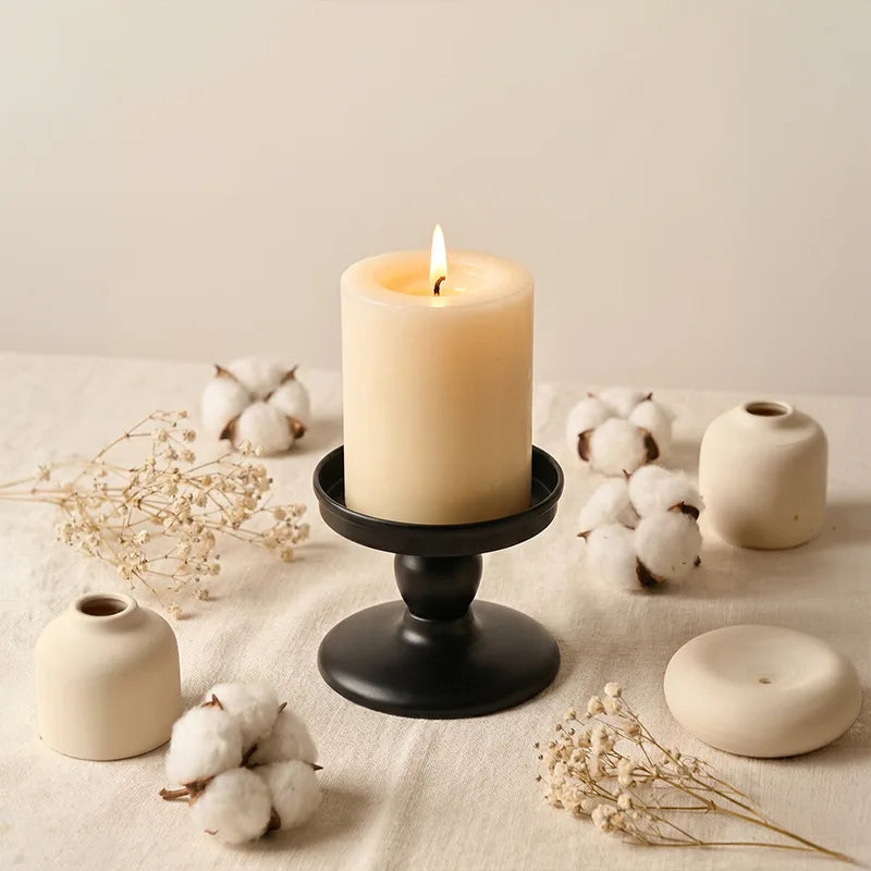 bougeoir fer noir mat classique décoration romantique mariage cadeau couple valentin