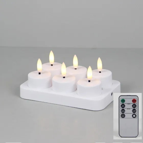 bougies led rechargeables blanc modernes télécommande boîte rangement câble usb 12pcs 4pcs 6pcs