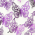 papillons décoratifs adhésifs rose violet doré bleu ajouré artisanal élégant décoration maison mariage salon