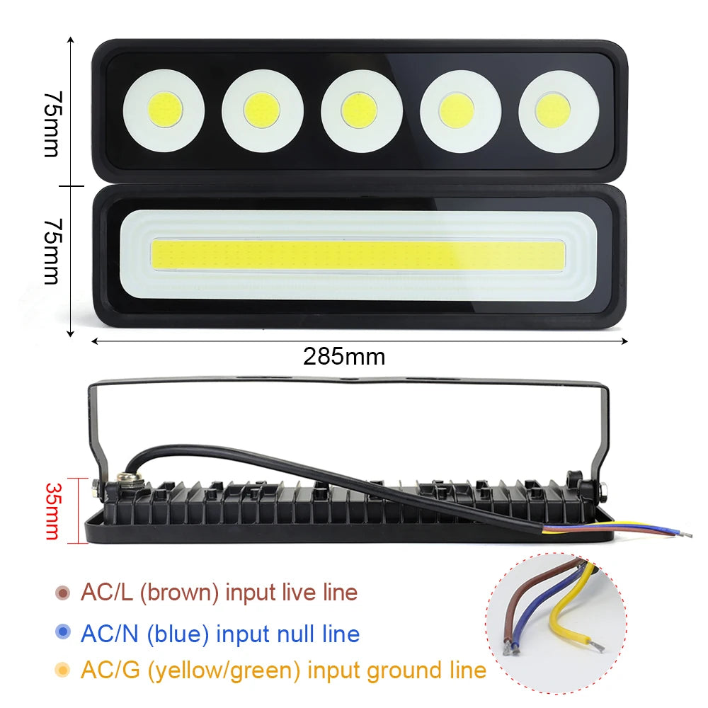 projecteur led moderne ip65 noir blanc fixations vis cables couleurextérieur résistant