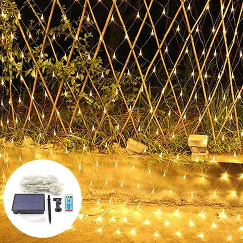 filet lumineux solaire extérieur décoration jardin mariage rideau maille led étanche blanc multicolore
