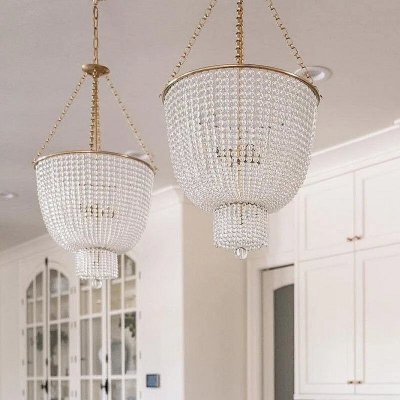 lustre moderne cristal doré rondes transparentes classique salon chambre d'hôtel