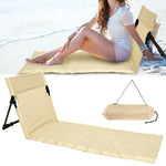 matelas pliable plage portable moderne beige uni sac rangement clips