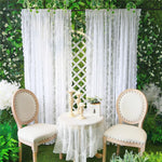 rideau dentelle florale blanc vintage romantique translucide fenêtre chambre coucherhôtelcafébureau